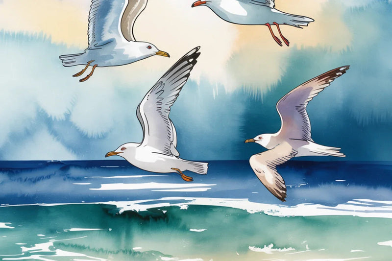 Seagulls & Sea Background Papers - CraftNest - Digital Crafting and Art