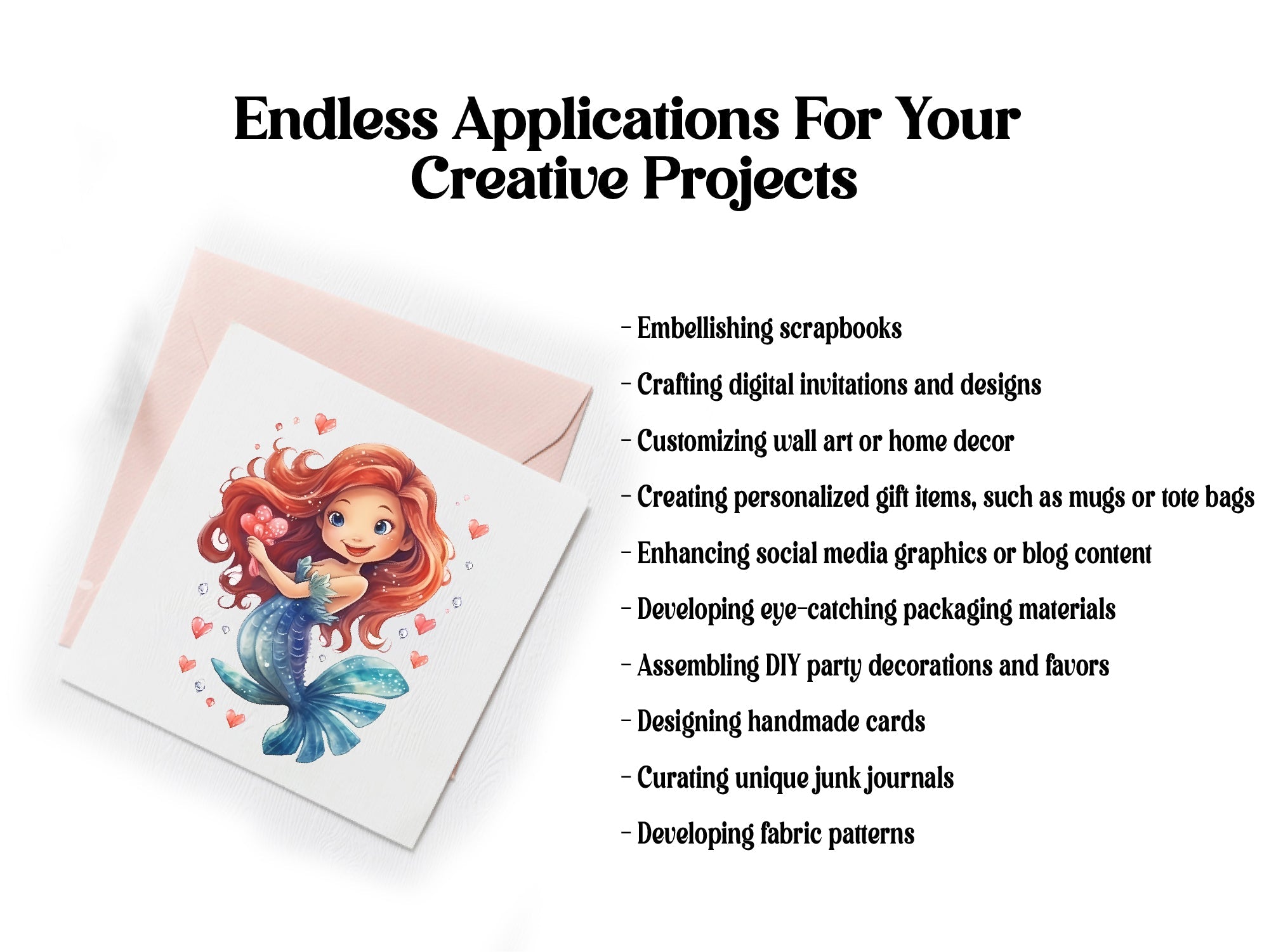 Love Mermaids Clipart - CraftNest