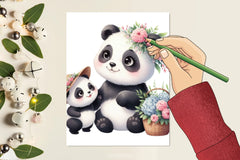 Panda Mom & Baby Clipart Bundle - CraftNest - Digital Crafting and Art