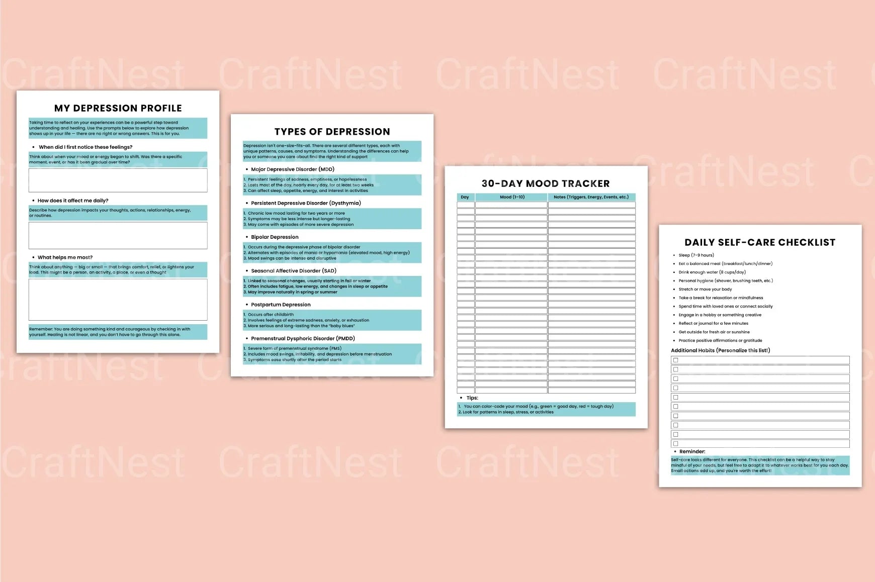 Depression Recovery Workbook for Healing and Growth - CraftNest - Digital Crafting and Art
