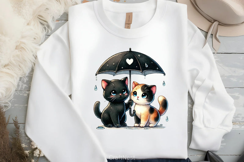 Valentine Cat Couple Clipart Bundle - CraftNest - Digital Crafting and Art