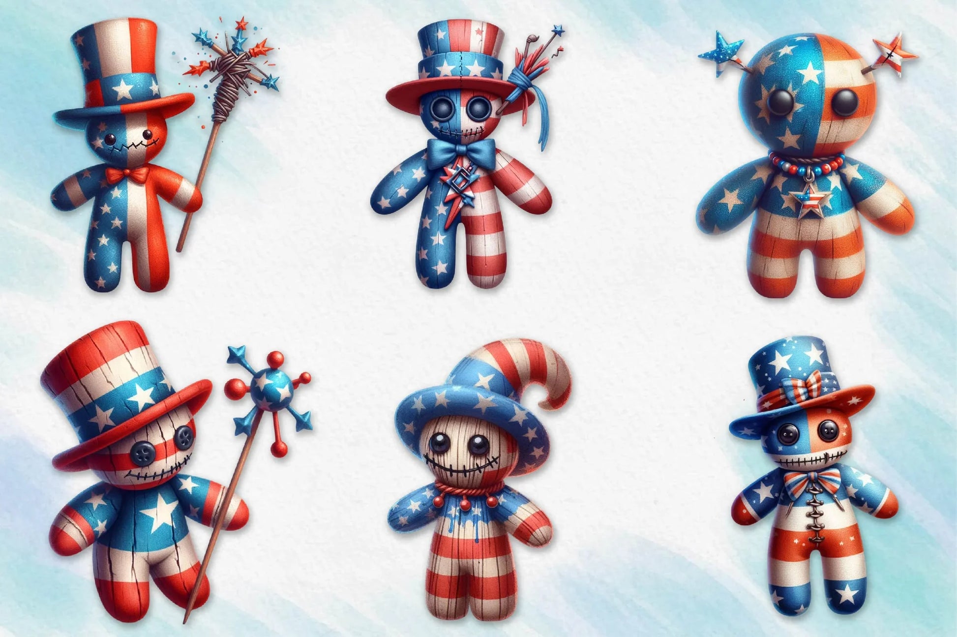 4Th Of July Voodoo Doll Clipart Bundle - CraftNest - Digital Crafting and Art