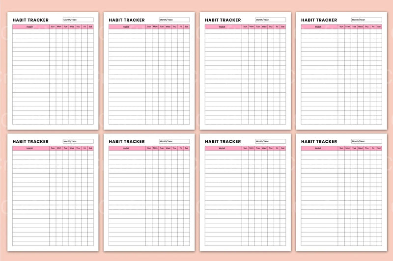 Days Habit Tracker: Boost Your Productivity - CraftNest - Digital Crafting and Art