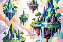 Magical Floating Islands Background Papers - CraftNest - Digital Crafting and Art