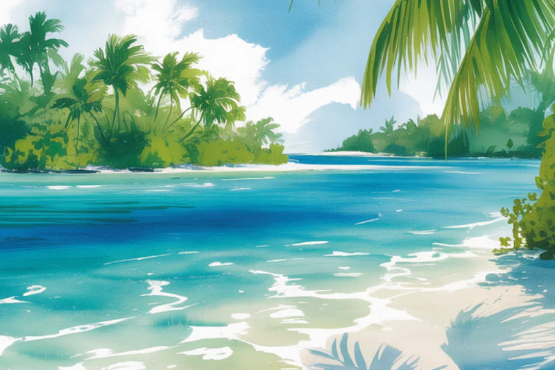 Tropical Island Lagoons Background Papers - CraftNest - Digital Crafting and Art
