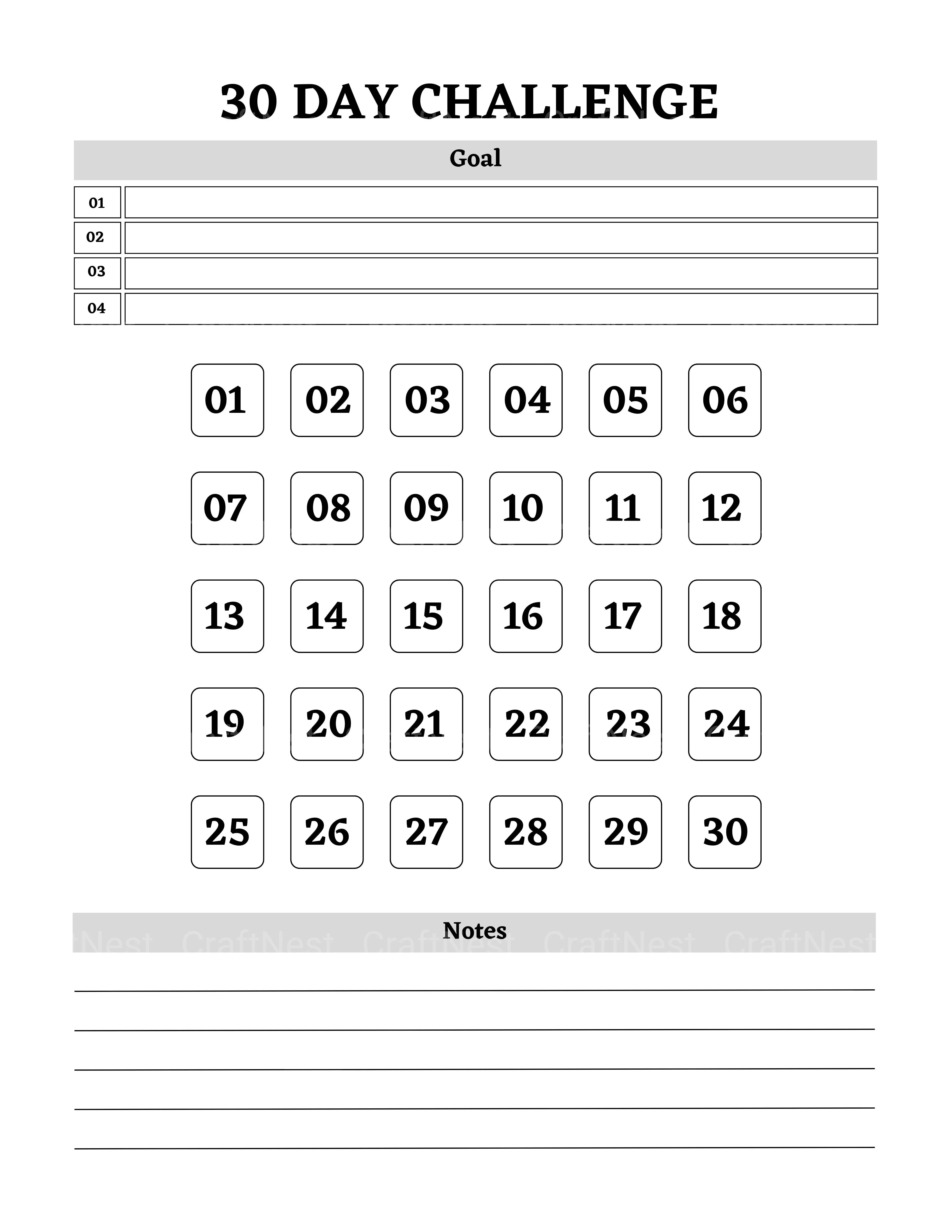 Customizable Fitness Planner Canva Template - CraftNest - Digital Crafting and Art