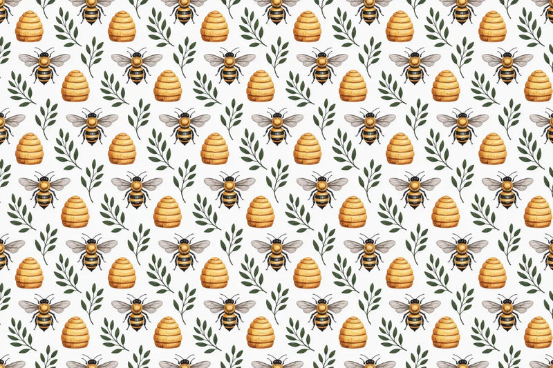 Bees & Honeycombs Seamless Papers - CraftNest - Digital Crafting and Art