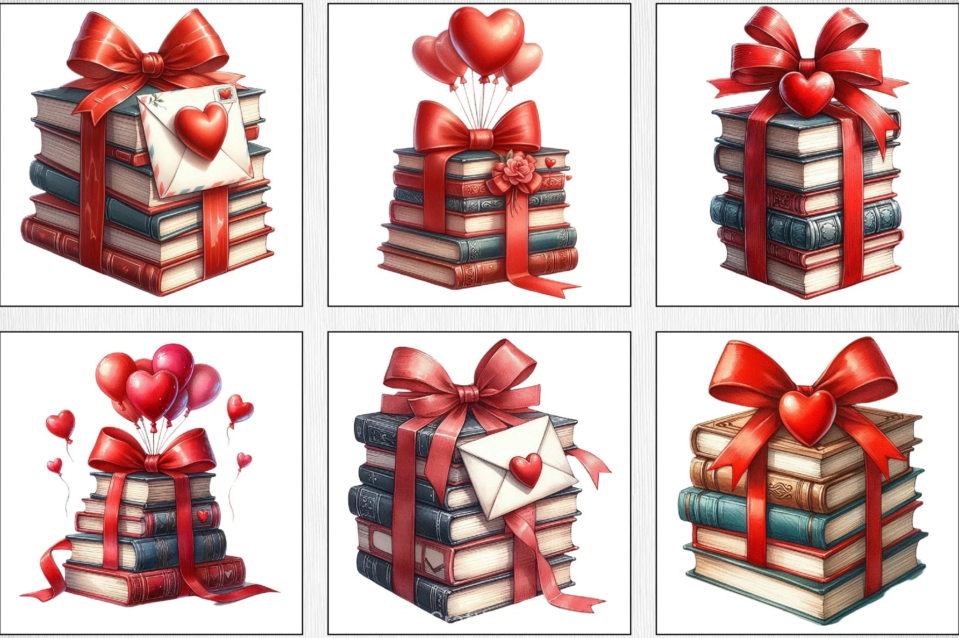 Valentine's Books Clipart Bundle - CraftNest - Digital Crafting and Art