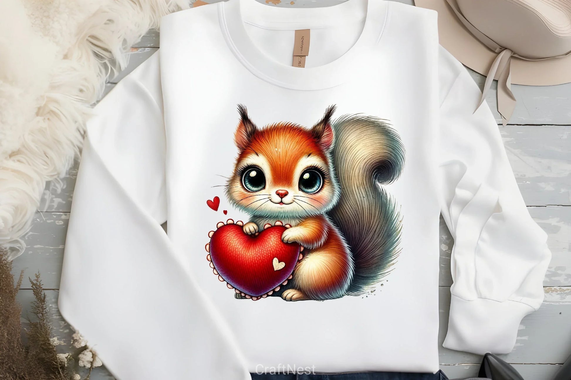 Valentine Squirrel Heart Clipart Bundle - CraftNest - Digital Crafting and Art