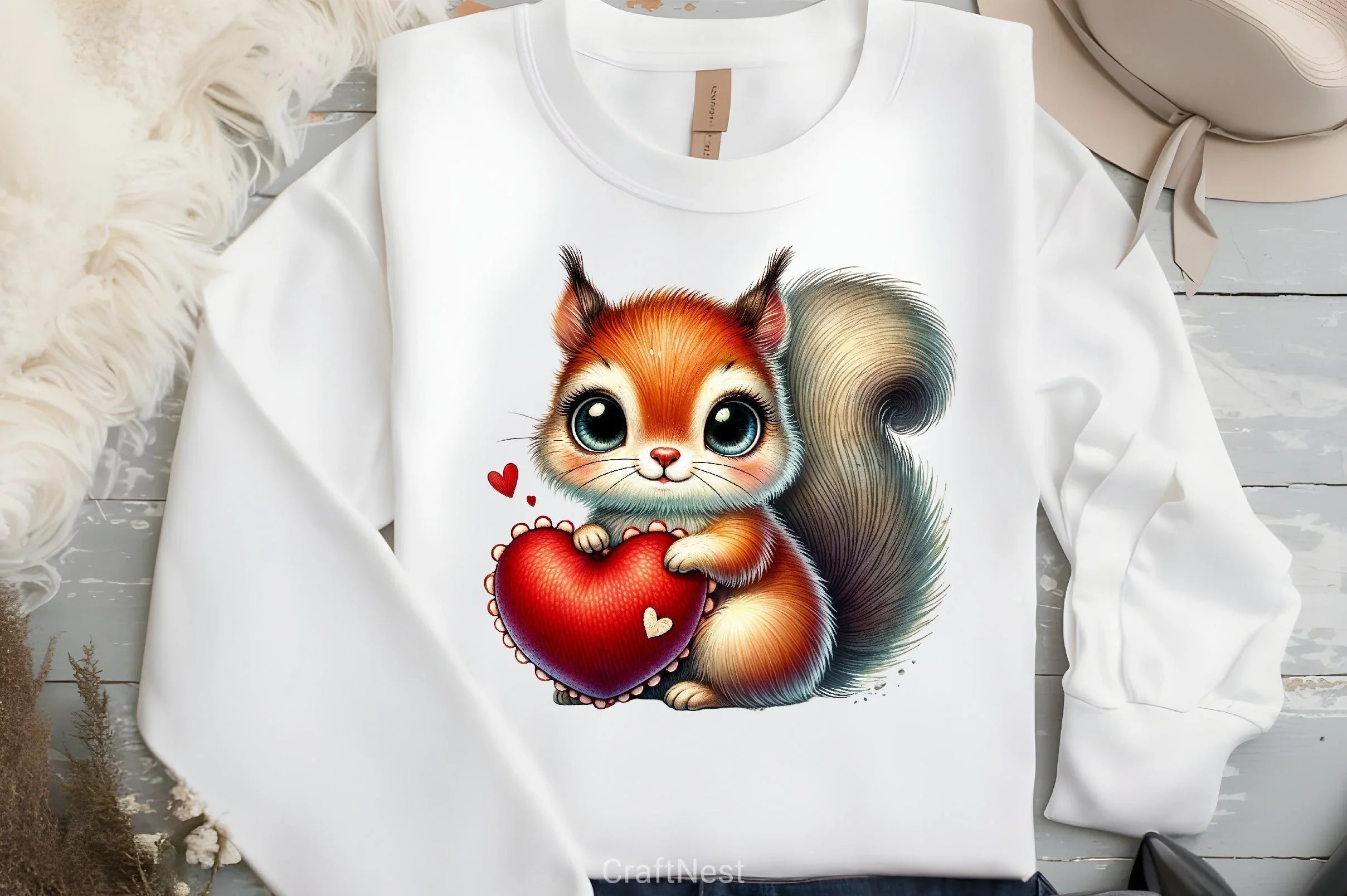 Valentine Squirrel Heart Clipart Bundle - CraftNest - Digital Crafting and Art