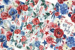 4th of July Florals Junk Journal Papers - CraftNest - Digital Crafting and Art