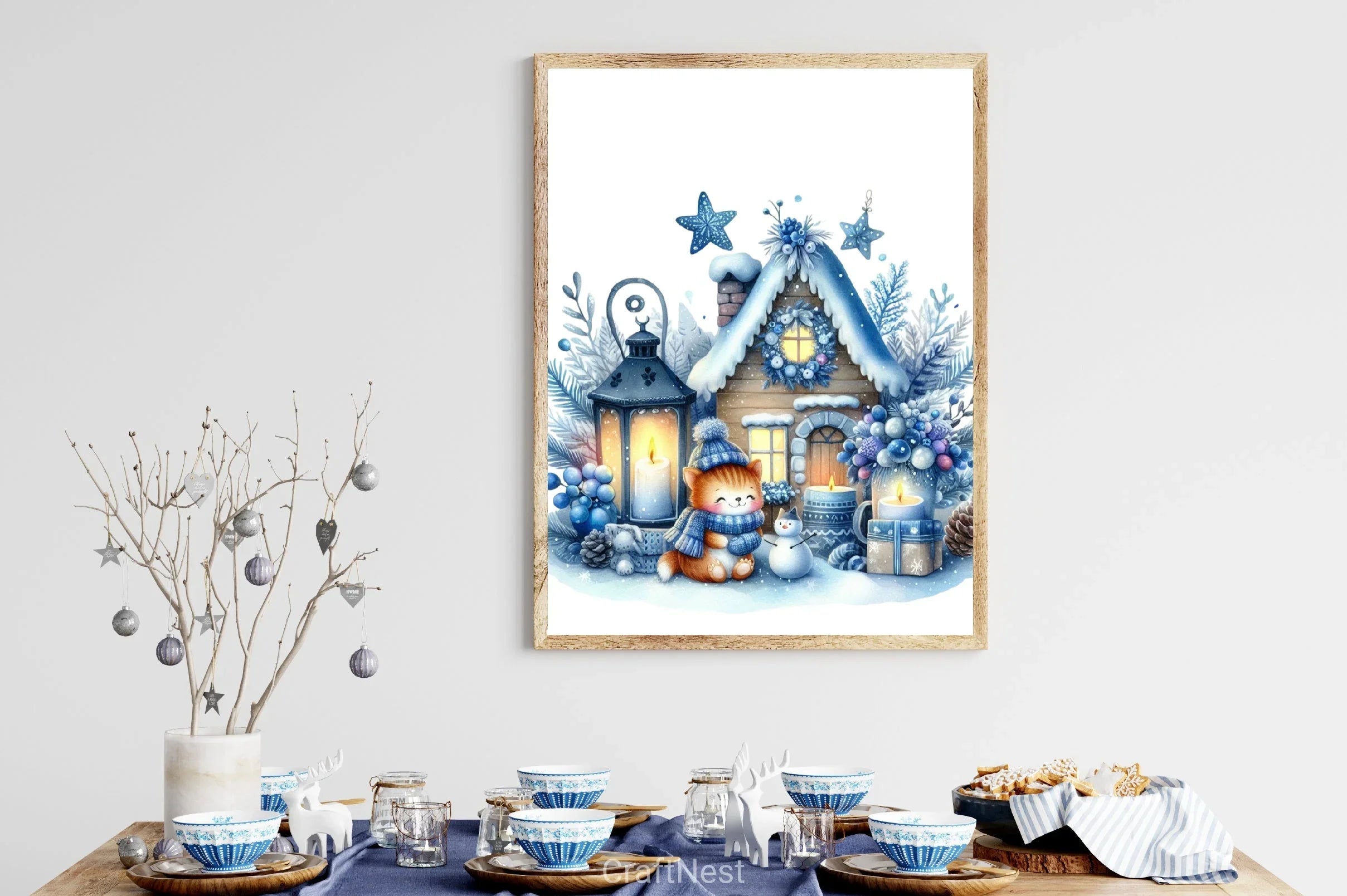 Blue Christmas Clipart Bundle 3 - CraftNest - Digital Crafting and Art