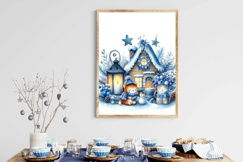 Blue Christmas Clipart Bundle 3 - CraftNest - Digital Crafting and Art
