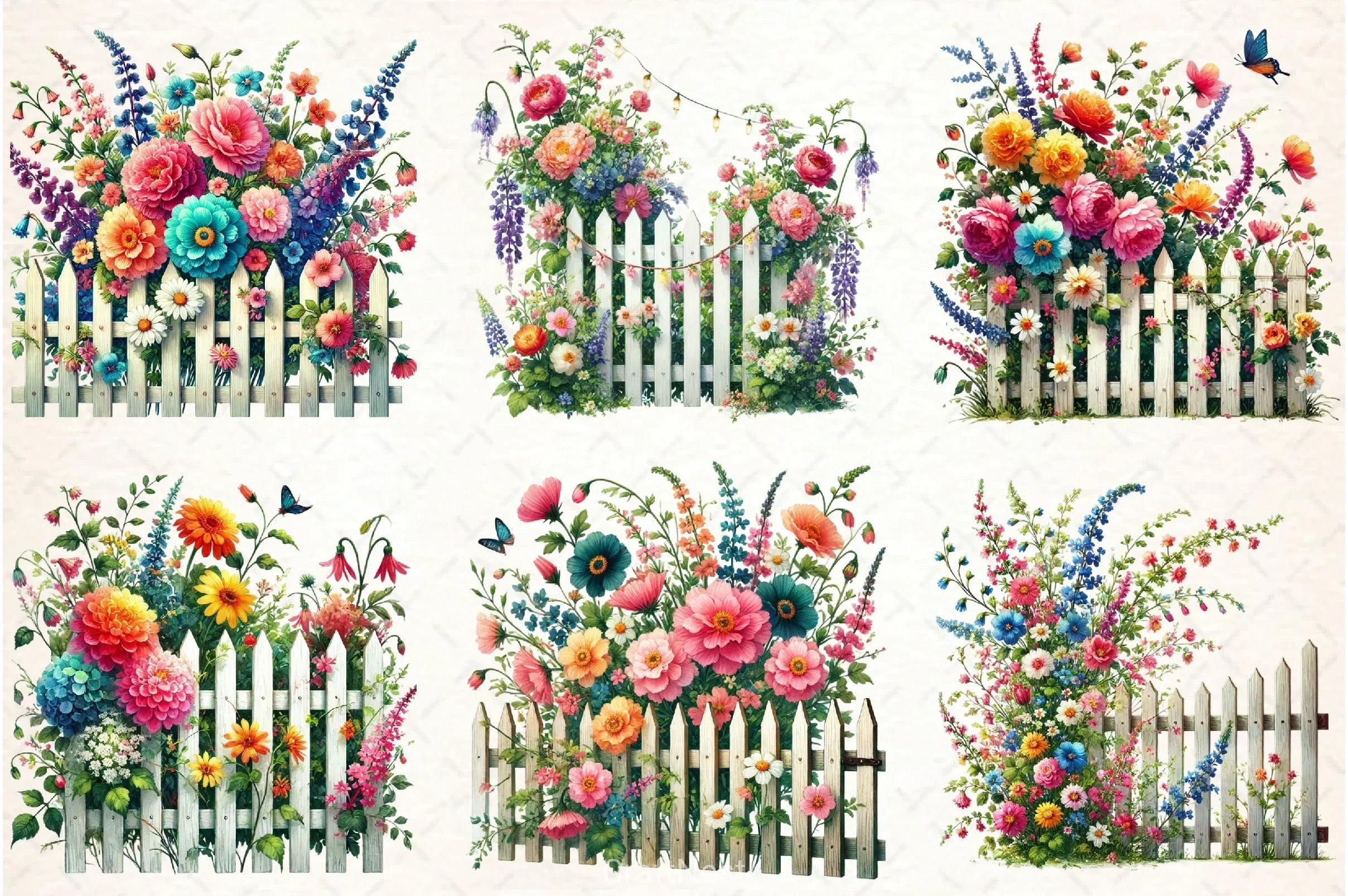 Spring Garden Fence Clipart Bundle - CraftNest - Digital Crafting and Art