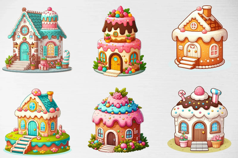 Cake House Clipart Bundle - CraftNest - Digital Crafting and Art