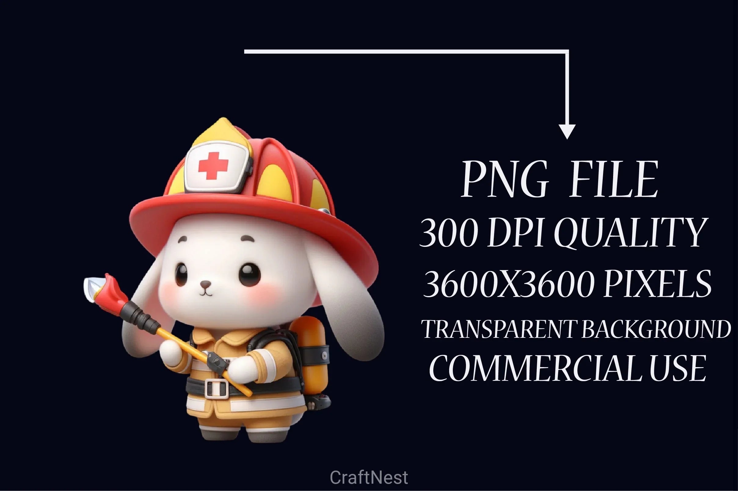 Bunny Firefighter Clipart Bundle - CraftNest - Digital Crafting and Art