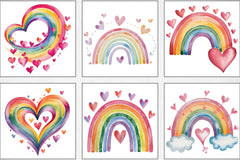 Valentine's Day Rainbow Clipart Bundle 2 - CraftNest - Digital Crafting and Art