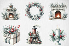White Chic Christmas Clipart Bundle 24 - CraftNest - Digital Crafting and Art