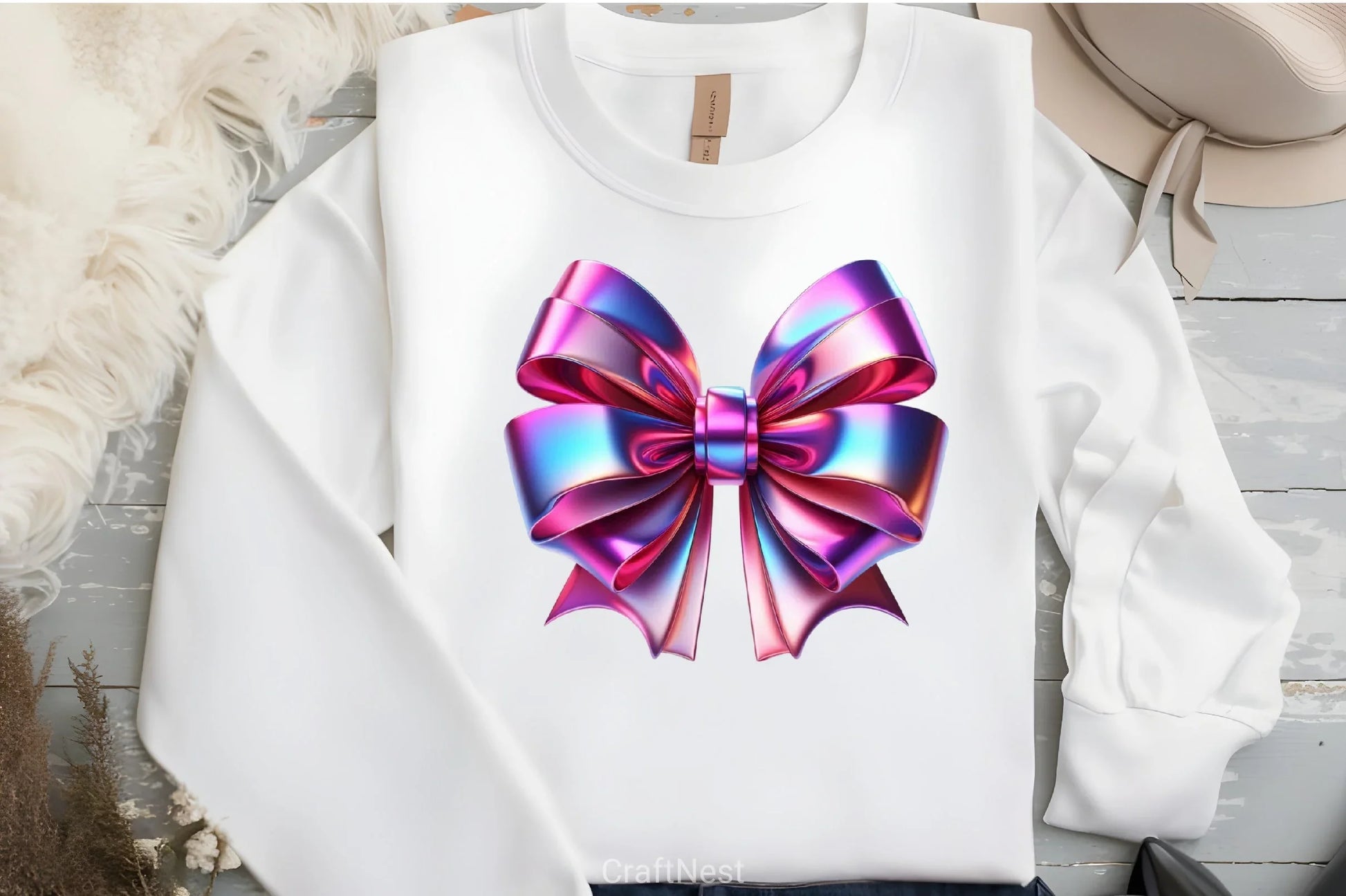 Shiny Pink & Purple Bow Clipart Bundle - CraftNest - Digital Crafting and Art