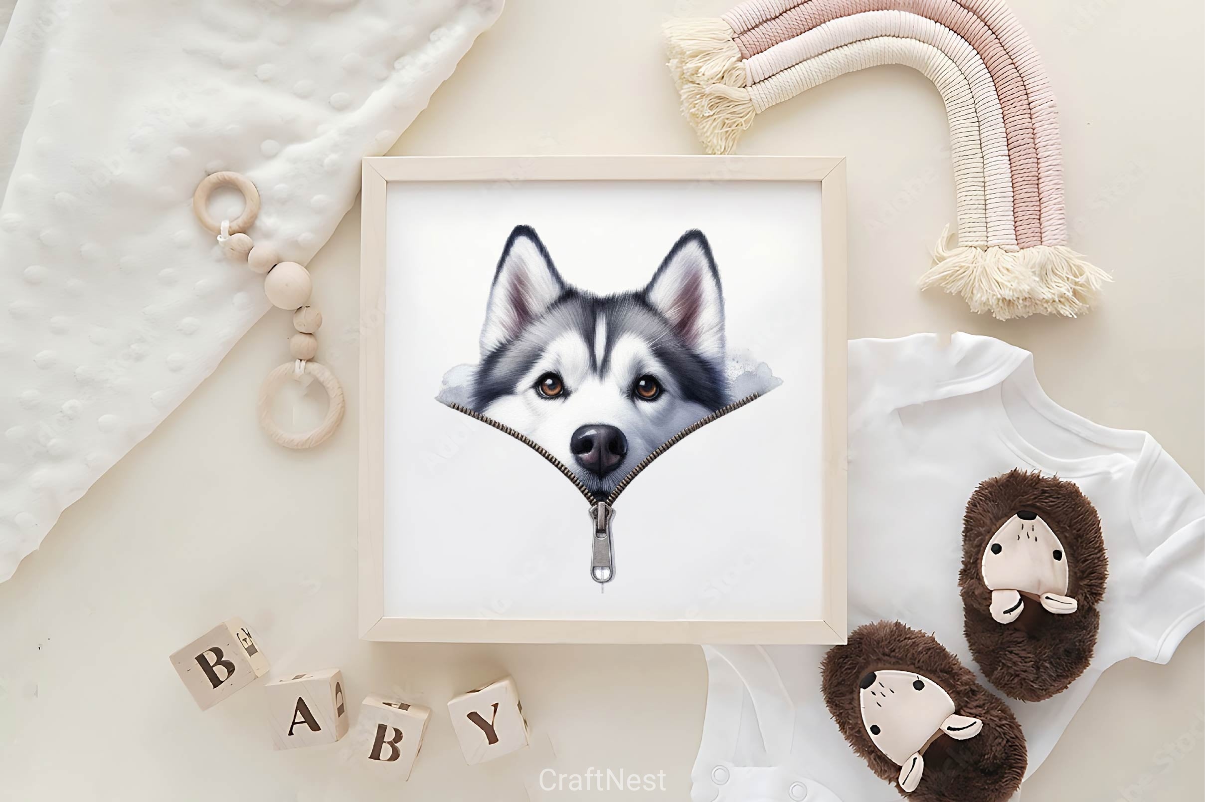 Cute Zipper Dogs Clipart Bundle