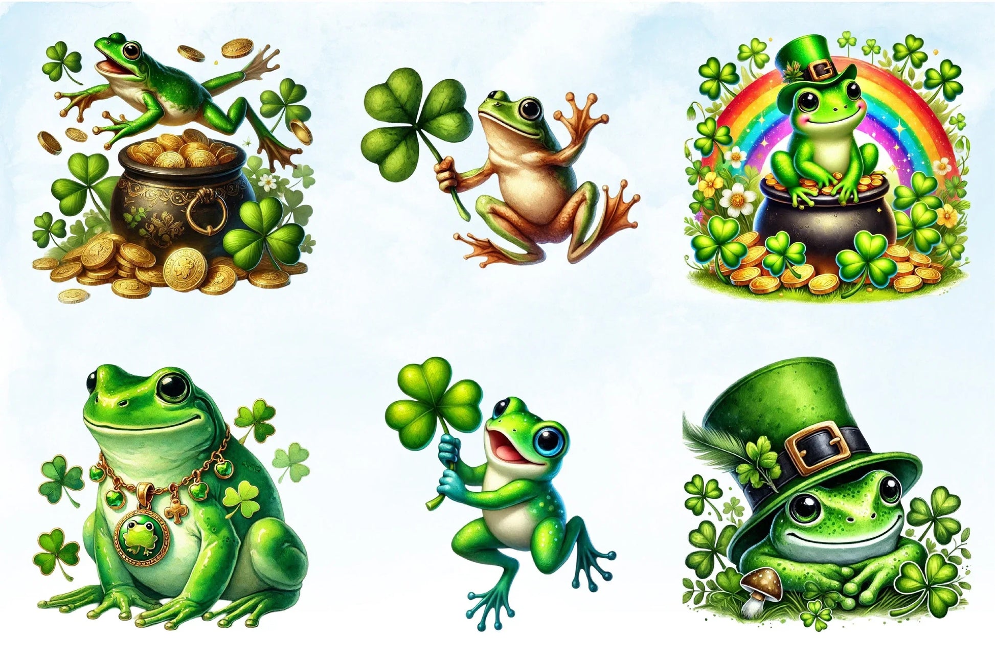 St. Patrick's Frog Clipart Bundle - CraftNest - Digital Crafting and Art