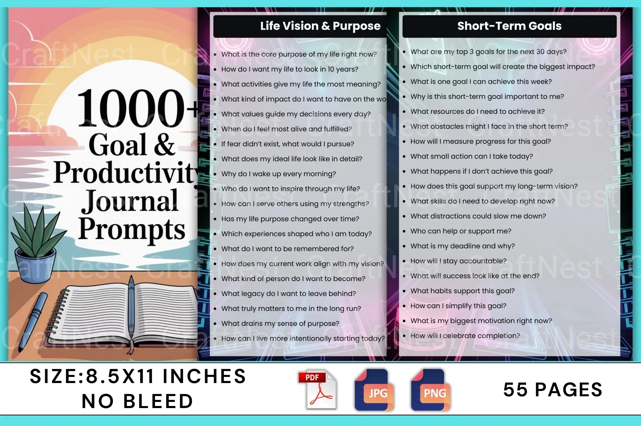 Goal Productivity Prompts for Enhanced Focus - CraftNest - Digital Crafting and Art