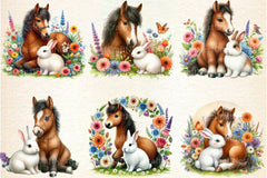 Floral Horse Clipart Bundle - CraftNest - Digital Crafting and Art