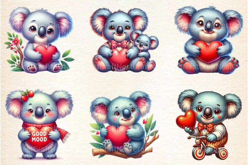 Valentine Koala Clipart Bundle 2 - CraftNest - Digital Crafting and Art