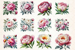 Peonies Clipart Bundle - CraftNest - Digital Crafting and Art