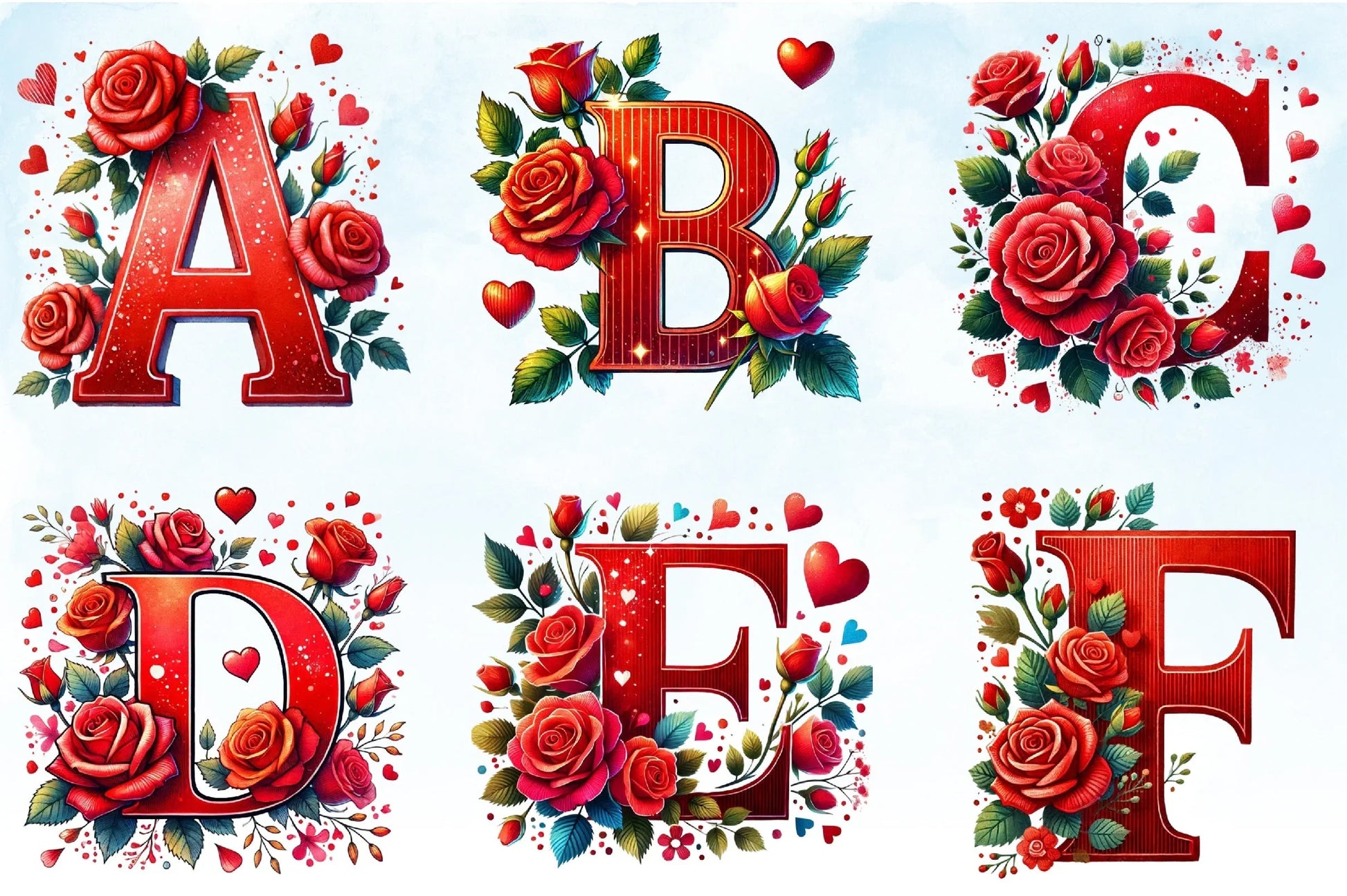 Valentine's Letters Clipart Bundle - CraftNest - Digital Crafting and Art