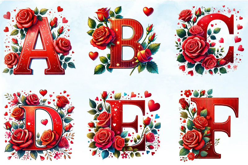 Valentine's Letters Clipart Bundle - CraftNest - Digital Crafting and Art