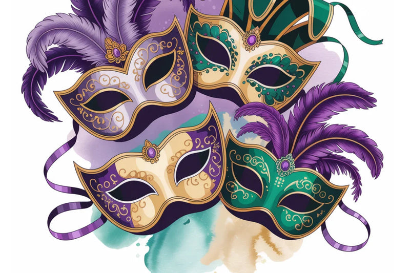 Mardi Gras Masks Background Papers - CraftNest - Digital Crafting and Art