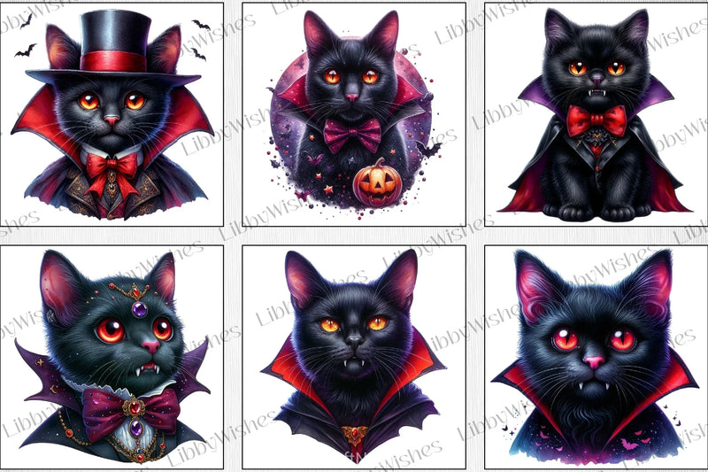 Halloween Vampire Cat Clipart Bundle - CraftNest - Digital Crafting and Art