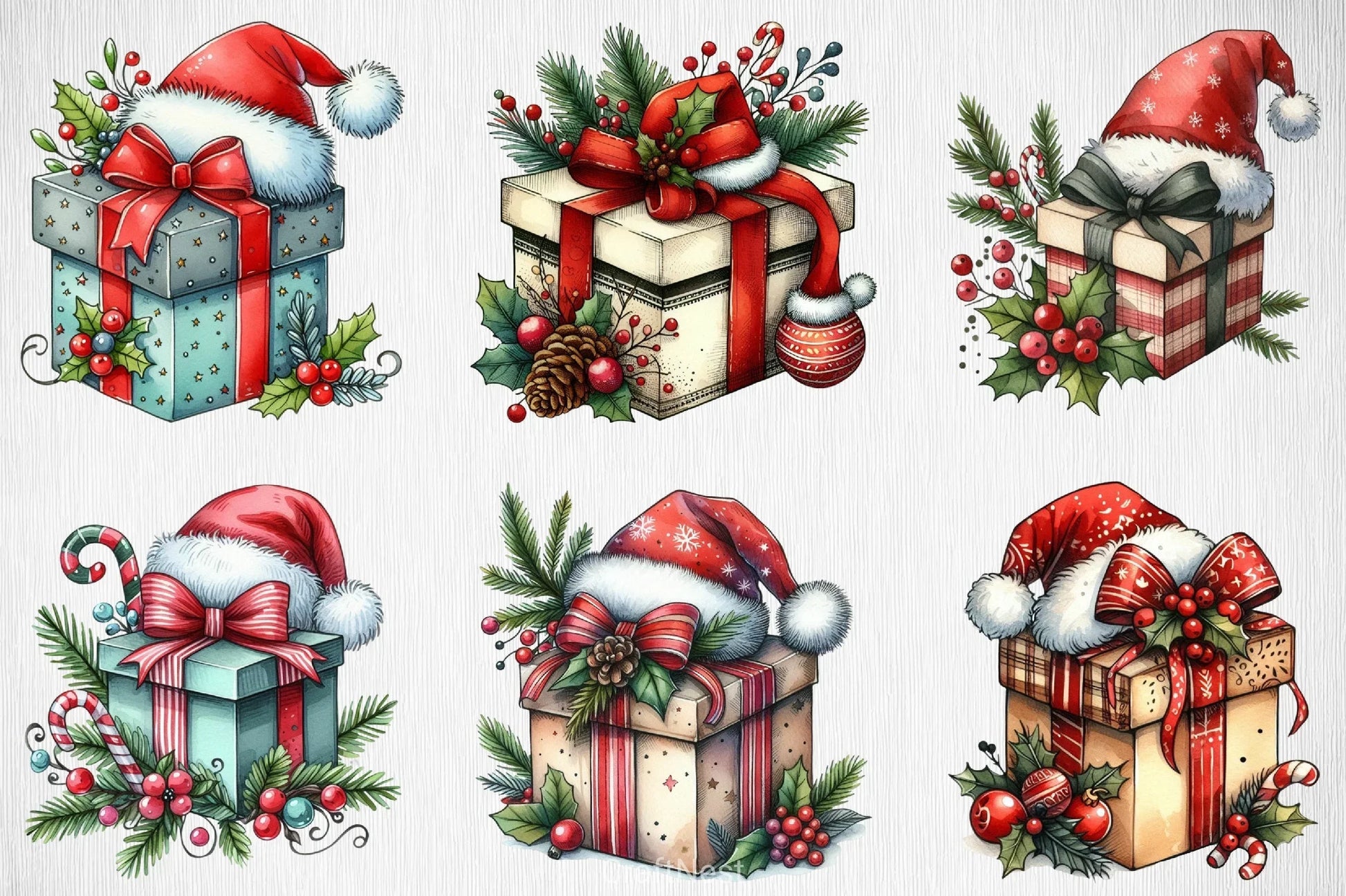 Christmas Gift Box Clipart Bundle - CraftNest - Digital Crafting and Art