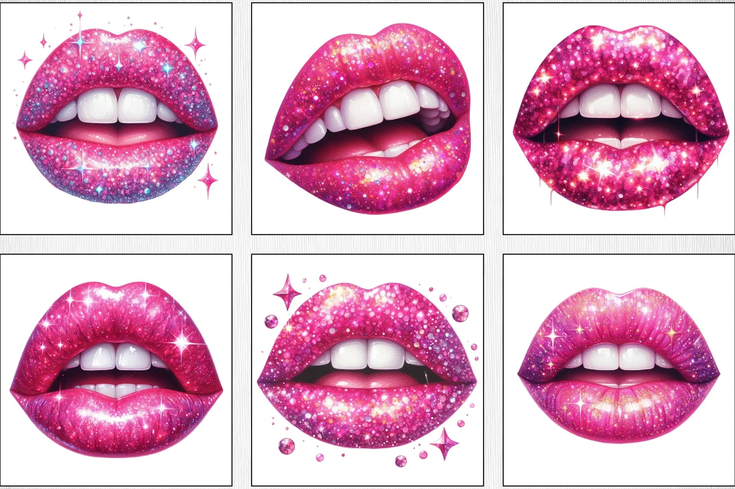 Glitter Lips Clipart Bundle - CraftNest - Digital Crafting and Art