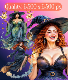 Curvy Witch Clipart Bundle - CraftNest - Digital Crafting and Art