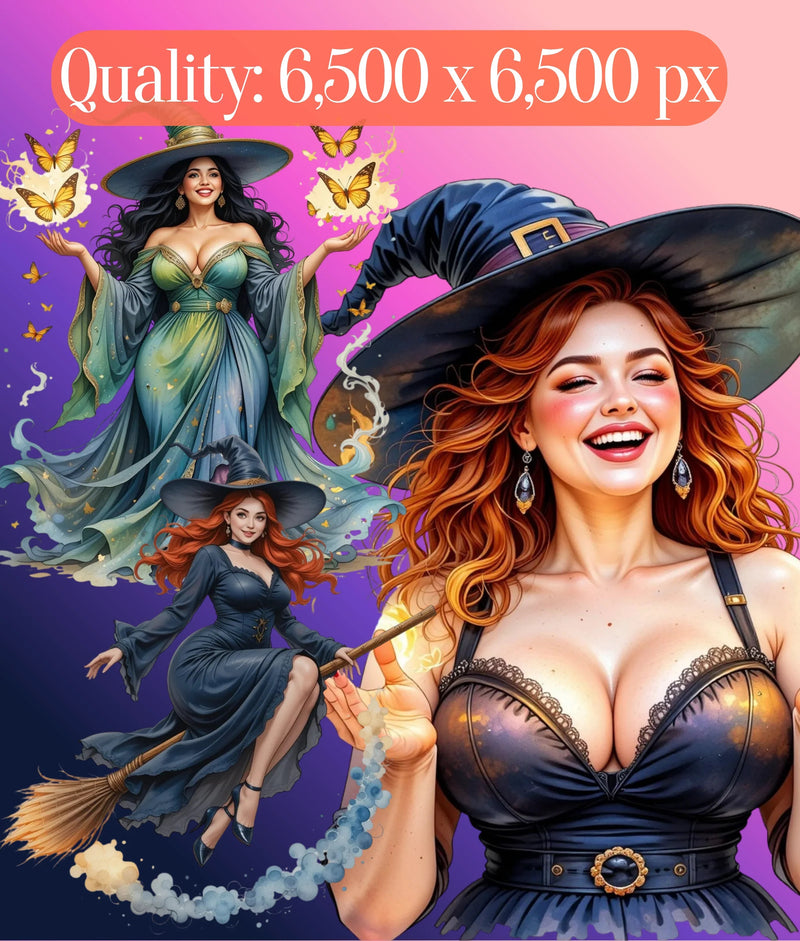 Curvy Witch Clipart Bundle - CraftNest - Digital Crafting and Art