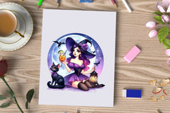 Halloween Witch Girl Clipart Bundle 4 - CraftNest - Digital Crafting and Art
