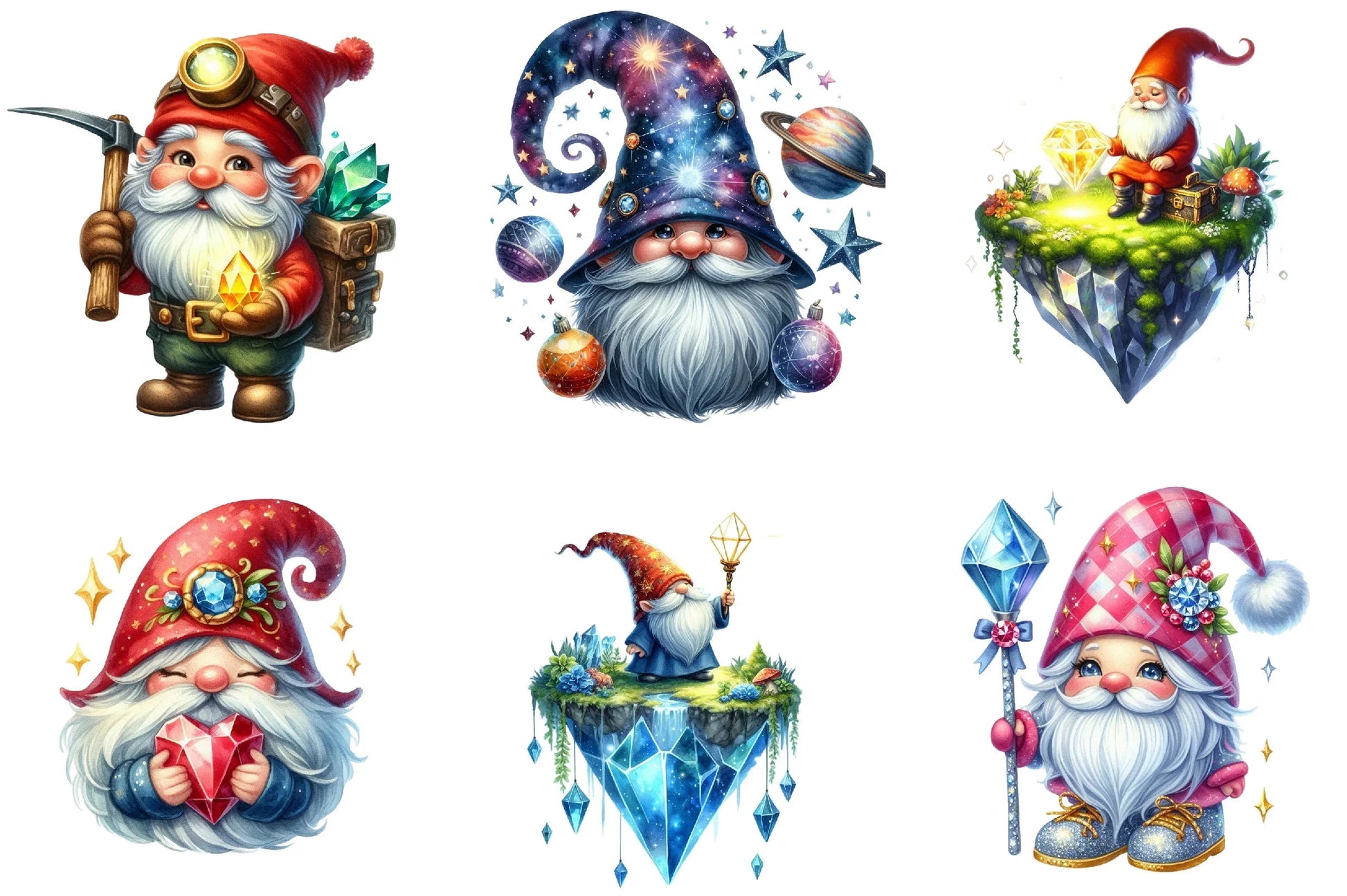 Diamond Gnome Clipart Bundle - CraftNest - Digital Crafting and Art