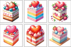 Heart Cake Valentine Clipart Bundle - CraftNest - Digital Crafting and Art