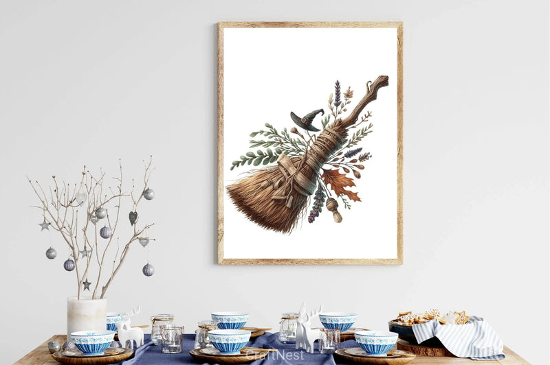 Halloween Witch Broom Clipart Bundle 2 - CraftNest - Digital Crafting and Art