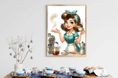Retro Housewife Coffee Clipart Bundle - CraftNest - Digital Crafting and Art