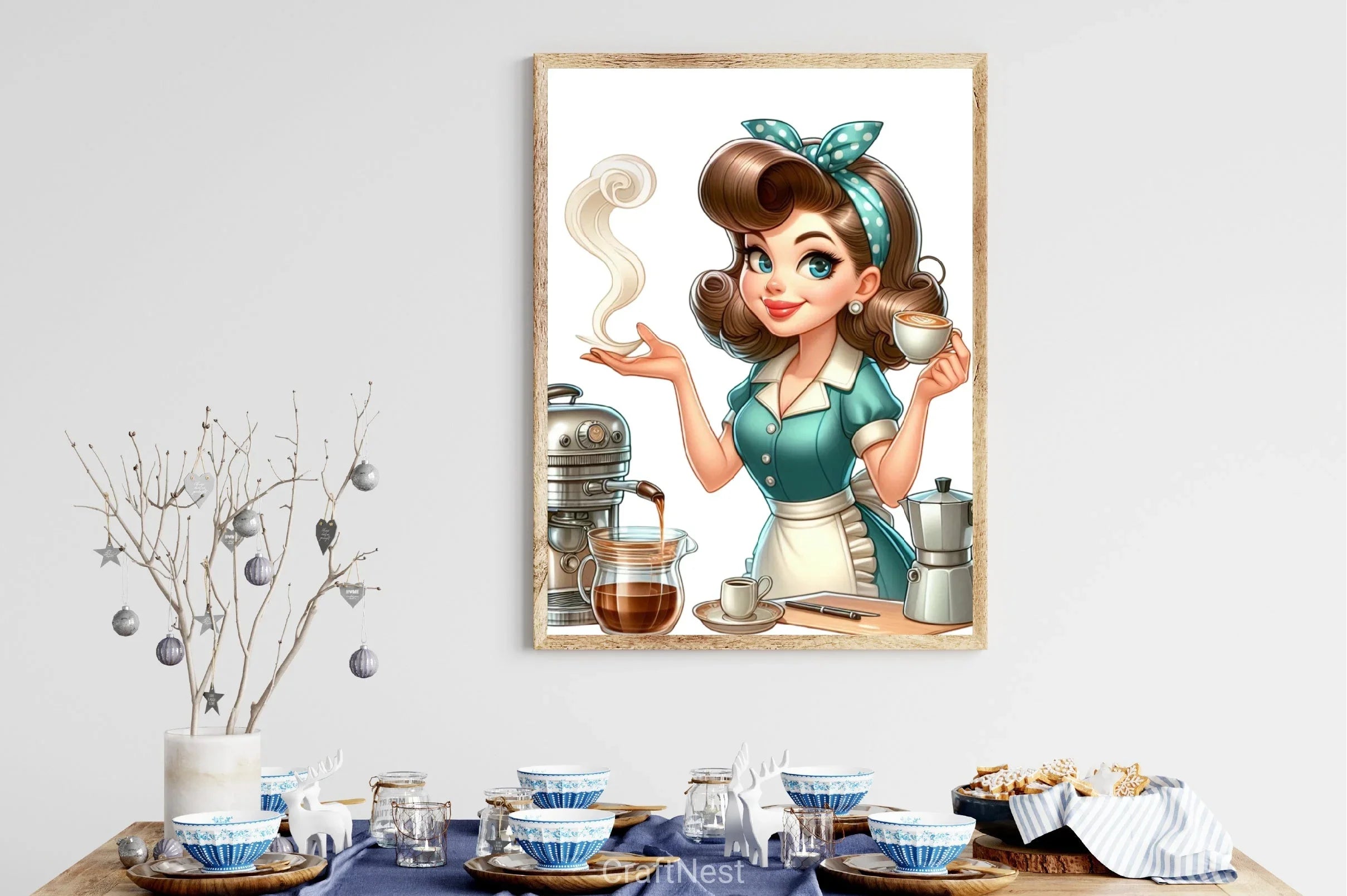 Retro Housewife Coffee Clipart Bundle - CraftNest - Digital Crafting and Art