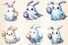 Ghost Bunny Eggs Clipart Bundle - CraftNest - Digital Crafting and Art