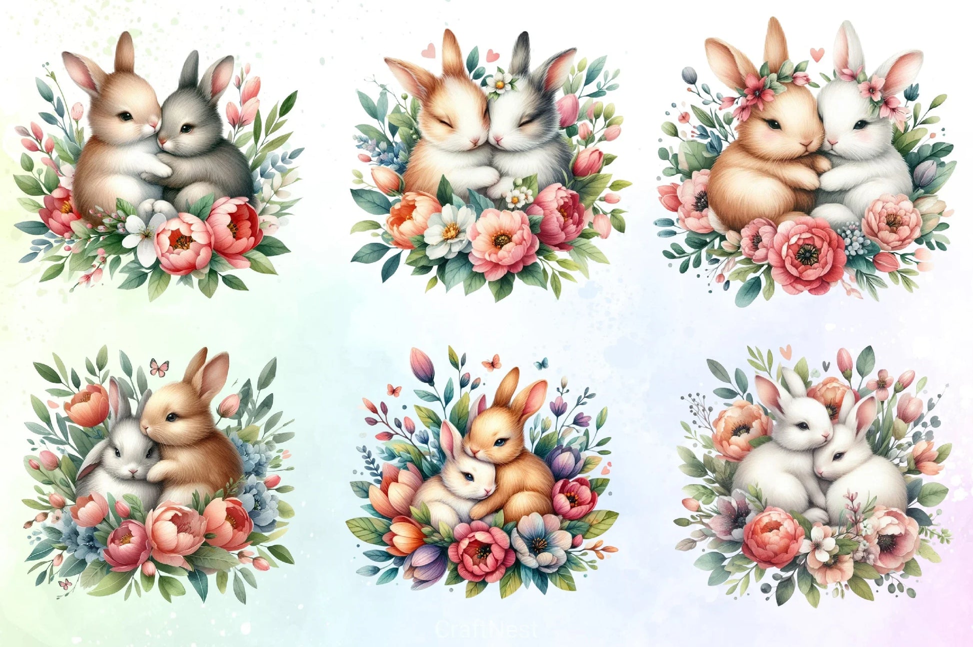 Mother's Day Bunny Clipart Bundle - CraftNest - Digital Crafting and Art