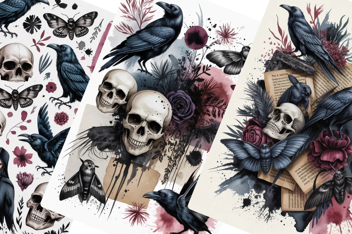 Gothic Mythology Junk Journal Papers - CraftNest - Digital Crafting and Art