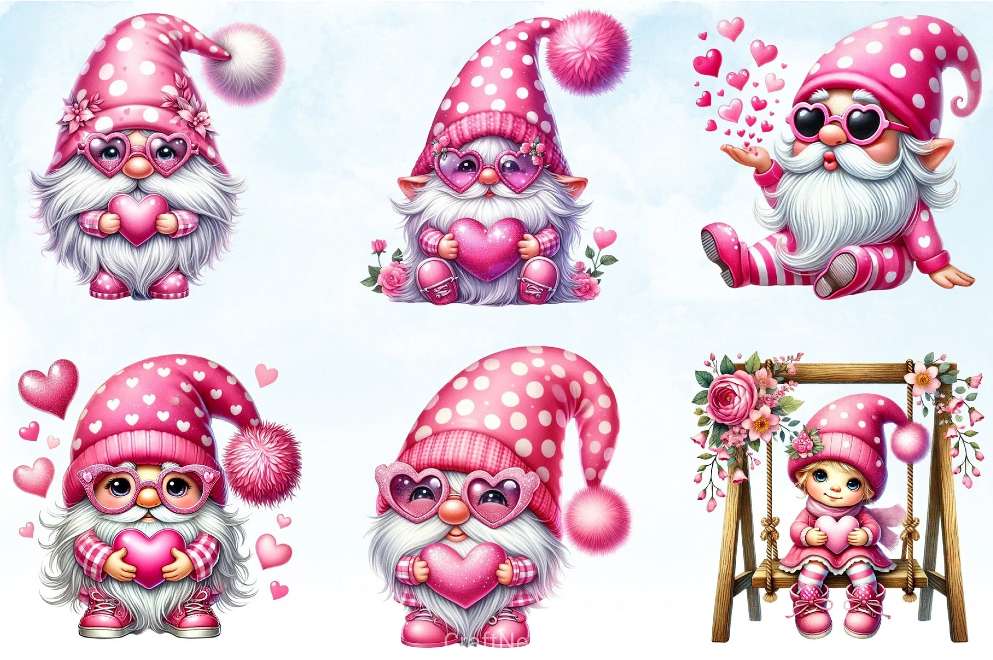 Valentine Gnome Clipart Bundle 7 - CraftNest - Digital Crafting and Art