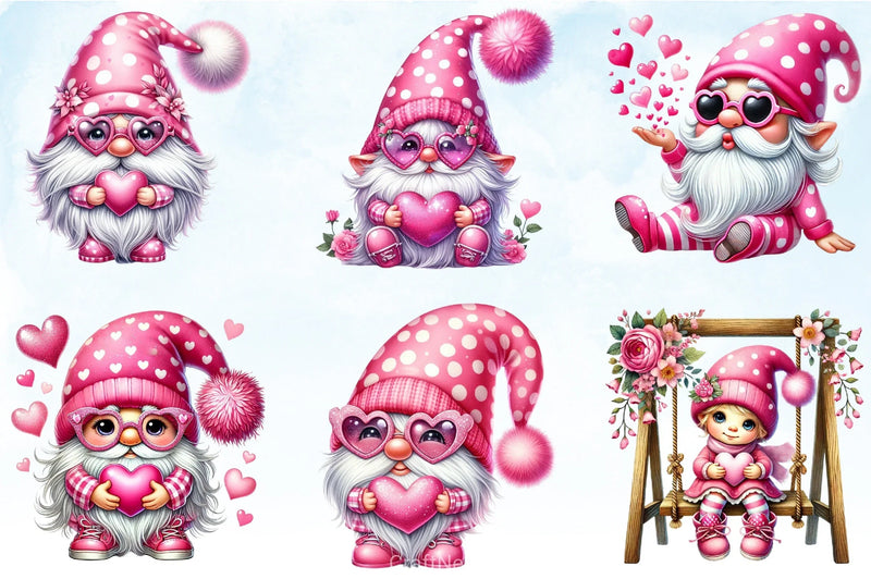Valentine Gnome Clipart Bundle 7 - CraftNest - Digital Crafting and Art