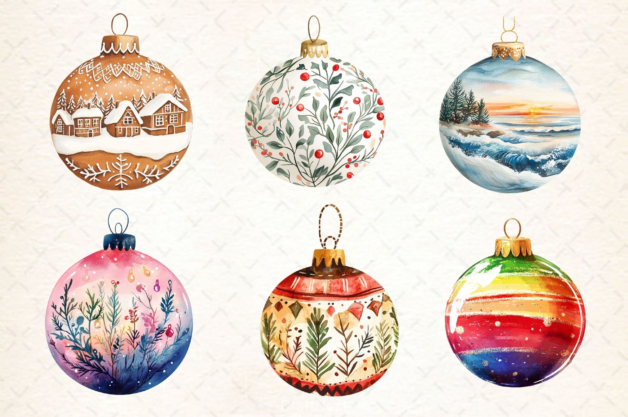 Christmas Bauble Clipart Bundle