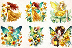 Daffodil Fairy Clipart Bundle - CraftNest - Digital Crafting and Art